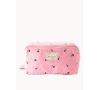 Flat Lay London Flat Lay Makeup Box Bag - Ditsy Cherries Pink Embroidered Velvet