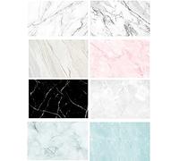 Flat Lay Marble Backdrops Set 3pcs 34x22inches/56x86cm Food Photography Photoshoot Background Double Sided Marble for Photo Studio Jewelry Tabletop Blogger Pictures Props
