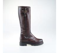 Flat Leather Calf Boots Chocolate