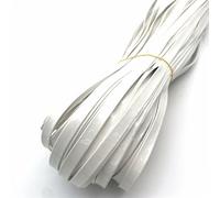 Flat Leather String Cord 5meter Shiny Braided PU Leather Strap Findings Flat Cord String Rope DIY Necklace Making for Craft(White,20mm)