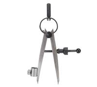 Flat Leg Spring Caliper 75mm, Adjustable Lockable Steel Compass Divider with Pen Sleeve for Woodworking Metalwork Leathercraft and Precision Measuring