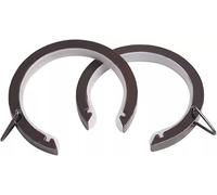 Flat Lined Passing "C" Rings for 28mm Bay Curtain Poles (Polished Graphite, 16)