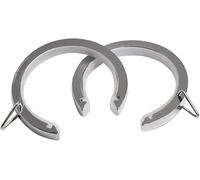 Flat Lined Passing 'C' Rings for 35mm Diameter Metal Curtain Poles (Chrome, 10)