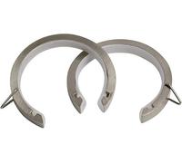 Flat Lined Passing 'C' Rings for 35mm Diameter Metal Curtain Poles (Satin Silver, 50)