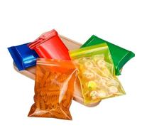 Flat Lock Bags Flat Lock Bags 100Pcs Transparent Color Zip Plastic Packaging Storage Bag Food Powder Small Pouches(Red,15x22cm)