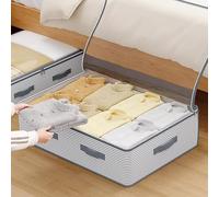 Flat Low Profile Under Bed Drawer Storage Box, Sealed Lid Design, Large Capacity, Suitable for Clothes, Toys, Reducing Bedroom Clutter