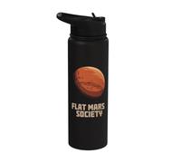 Flat Mars Society Funny Sarcastic Science Planet Stainless Steel Insulated Water Bottle