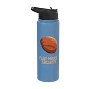 Flat Mars Society Funny Sarcastic Science Planet Stainless Steel Insulated Water Bottle
