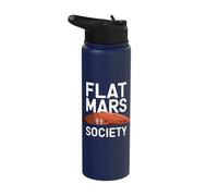 Flat Mars Society Funny Sarcastic Science Planet Stainless Steel Insulated Water Bottle