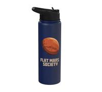 Flat Mars Society Funny Sarcastic Science Planet Stainless Steel Insulated Water Bottle