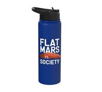 Flat Mars Society Funny Sarcastic Science Planet Stainless Steel Insulated Water Bottle