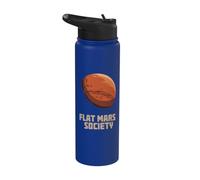 Flat Mars Society Funny Sarcastic Science Planet Stainless Steel Insulated Water Bottle