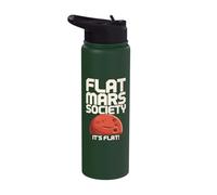 Flat Mars Society Funny Sarcastic Science Planet Stainless Steel Insulated Water Bottle