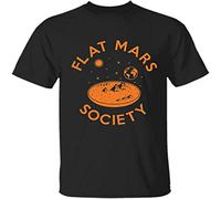 Flat Mars Society T Shirt Tee Short Sleeve 100% Cotton Black XL
