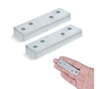 Flat Metal Brackets for Wood | 12 Pcs Galvanised Steel Straight Mending Plates (3 inches) | Metal Joining Plate for Repairing Shelves, Tables, Cabinets, Chairs, | Straight Wood Furniture Bracket