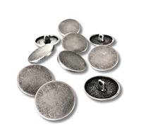 Flat Metal Eyelet Buttons Silver Matt 10 mm, 15 mm, 18 mm, 20 mm, 22 mm or 25 mm (Pack of 10) (10 mm)