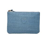 Flat Mini Rafia Pochette - female - PINKO - Clutches - Blue - ONE SIZE - Bags ONE SIZE