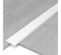 Flat Molding Door Threshold Floor Transition Strip Self Adhesive Aluminum Divider Strips, for Carpet to Laminate Wooden Flooring Tile Vinyl(White,W6cm)