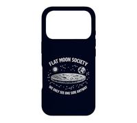 Flat Moon Society Funny Space Conspiracy Sarcastic Astronomy Case for iPhone 17 Pro
