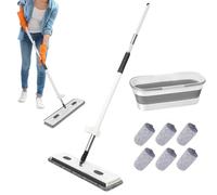 Flat Mop - 360° Rotary Microfiber | Silversmiths for Floor Cleaning | House Cleaning Tool with Long Handle & | 6 Wet Microfiber Pads