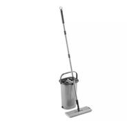 Our House Hands Free Flat Mop with 2 Refills and Bucket, Grey, 1