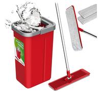 Green Blue GB870 MaxiClean Flat Mop Set with 2 in 1 Cleaning Bucket 5.7L Mop Set Floor Wiper Mop Cleaning System Cleaner 360° Rotating Mop Head