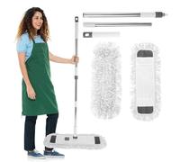 Flat Mop Floor Duster Dust Mop with 125cm Long Handle and 2 Mop Pads for Laminate Hard Wood Floor Vinyl Tile Wall 360 Degree Rotating Flat Mop Large Wet and Dry Mop for Laminate Wood Hard Floor Wall