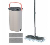 Flat mop set: mop, bucket, wringer, 2 compartments, 5 litres