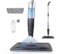 Flat Mops with Spray Kitchen Floor Cleaning Mop Dry Wet Mop with 1 Washable Microfibre Pads and 700ML Refill Bottle, 360°Rotatable Head for Household/Laminate Floor Cleaning