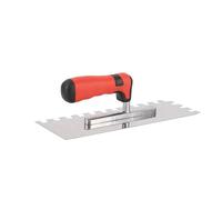 Flat Notched Trowel Flooring and Tiling Tool, Drywalls Putty Drywalls Hand Floor Tiling Notched Spatula Long Handle Concrete Cement Smoothing