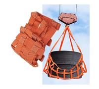 Flat Nylon Sling Hoisting Net, Safety Lifting Handling Straps, Cargo Net For Pickup Truck Bed, Heavy Duty Motorbike Bungee Cargo, For Construction Rigging Moving(1 X 1M/Mesh 10cm/Load 300KG)