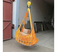 Flat Nylon Sling Hoisting Net with Square Holes - Sturdy Cargo Lifting Net for Warehouse, Factory, and Construction Use