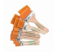 Flat Oil Painting Brushes 12pcs Set Nylon Hair Wooden Handle DIY Painting Tools No Shedding Removal Yellow