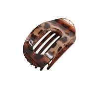 Flat Oval Hair Clip, Strong Hair Clip for Women and Girls, Vintage Style, Daily Use, Bright Tortoise Shell Case, 1 count (Pack of 1)