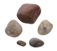 Flat Oval Pebble Stepping Stones for Outdoor Garden Walkways | Rounded Natural Finish, Drainage Support, Slip-resistant Stability, Warm Tone for Rock Gardens and Edging Random Color