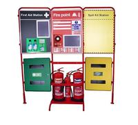 Flat-pack Fire Point Stand with First Aid Kit and Spill Kit Bundle