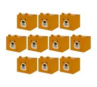 Flat Packed Folding Box with Animal Shapes | Adorable animal-shaped gift boxes featuring an easy-to-assemble flat design for versatile. 3.5"L x 3.5"W x 3.5"H Brown