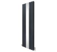 Monster Shop Flat Mirror Radiator & Valve 1800 X 565Mm Anthracite Grey, Grey