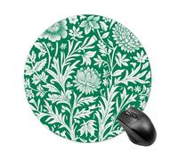 Flat Paper Cutouts Green And White Mousepad Round Computer Mousepad Waterproof Gaming Mousepads with Non-Slip Rubber Base Mousepads Mousemat for Laptop Office 20 CM