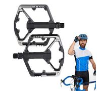 Flat Pedals for Bicycles - Alu-DU Plain Bearings Bicycle Accessories | Wide Pedals Especially for Mountain Bikes - For Cycling, Outdoor, Travel, Hiking, Training, Bicycle Trainer as well as for Men