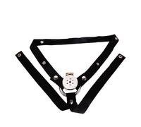 Flat Penis Cage Inverted Chastity Cage Hollow Chastity Lock with Auxiliary Belt Sex Toy Male Metal Beginner Device Penis Ring for Prevent Erection Bondage for Men(Black-3,GZ1-50mm)