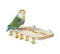 Flat Perches for Bird Cages - Bird Swings Toy Cage Poles Exercise Stands | Play Area with Bells for Budgies Finches Chinchilla Hamsters Balcony Inseparable Garden Playground