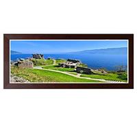 Flat Photo Frames Panoramic Picture Framers Real Wood Poster Frames Mahogany 20cm x 60cm Acrylic Glass Wall Decoration Frames