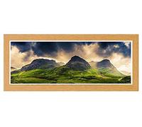Flat Photo Frames Panoramic Picture Framers Real Wood Poster Frames Oak 35cm x 80cm Acrylic Glass Wall Decoration Frames