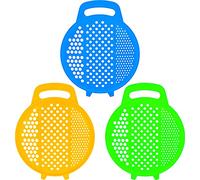 Flat Plastic Compact Grater - Pack of 3 - Ergonomic Cheese Graters - Handheld Coarse Grater - Hand Kitchen Parmesan Shredder