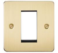 KNIGHTSBRIDGE FP1GBB Flat Plate 1G Modular Faceplate-Brushed Brass