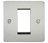 FLAT PLATE 1G MODULAR FACEPLATE - BRUSHED CHROME - KNIGHTSBRIDGE
