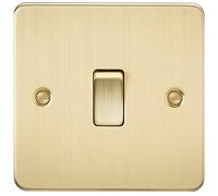 Flat Plate 20A 1G DP Switch - Brushed Brass