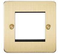 KnightsBridge Flat Plate 2G modular faceplate - brushed brass