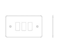 Flat Plate 3G Grid faceplate - Brushed Chrome